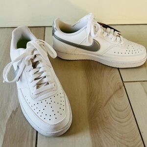 Nike Court Vision Low NN Womens Shoes White/Silver Swoosh, DH3158-108 Size 6.5